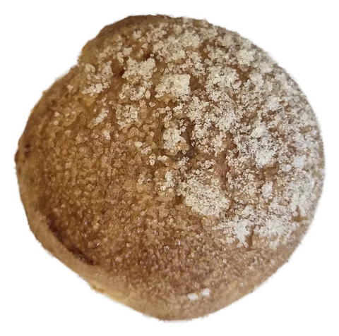 Bolita de nuez dorada, cubierta de azúcar