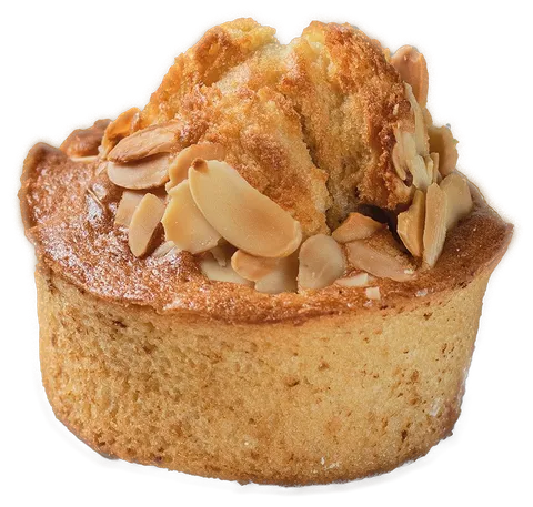 Muffin coronado con almendra fileteada