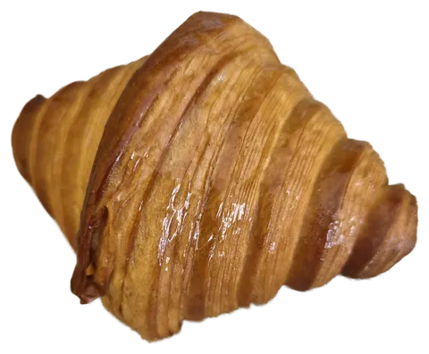 Croissant dorado de capas hojaldradas